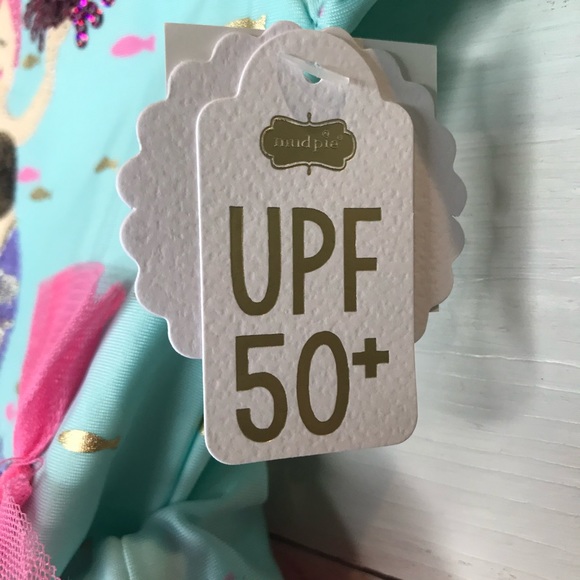 Mud Pie Mermaid Collectio 2 Pc Rash Guard Swimsuit - Picture 3 of 8